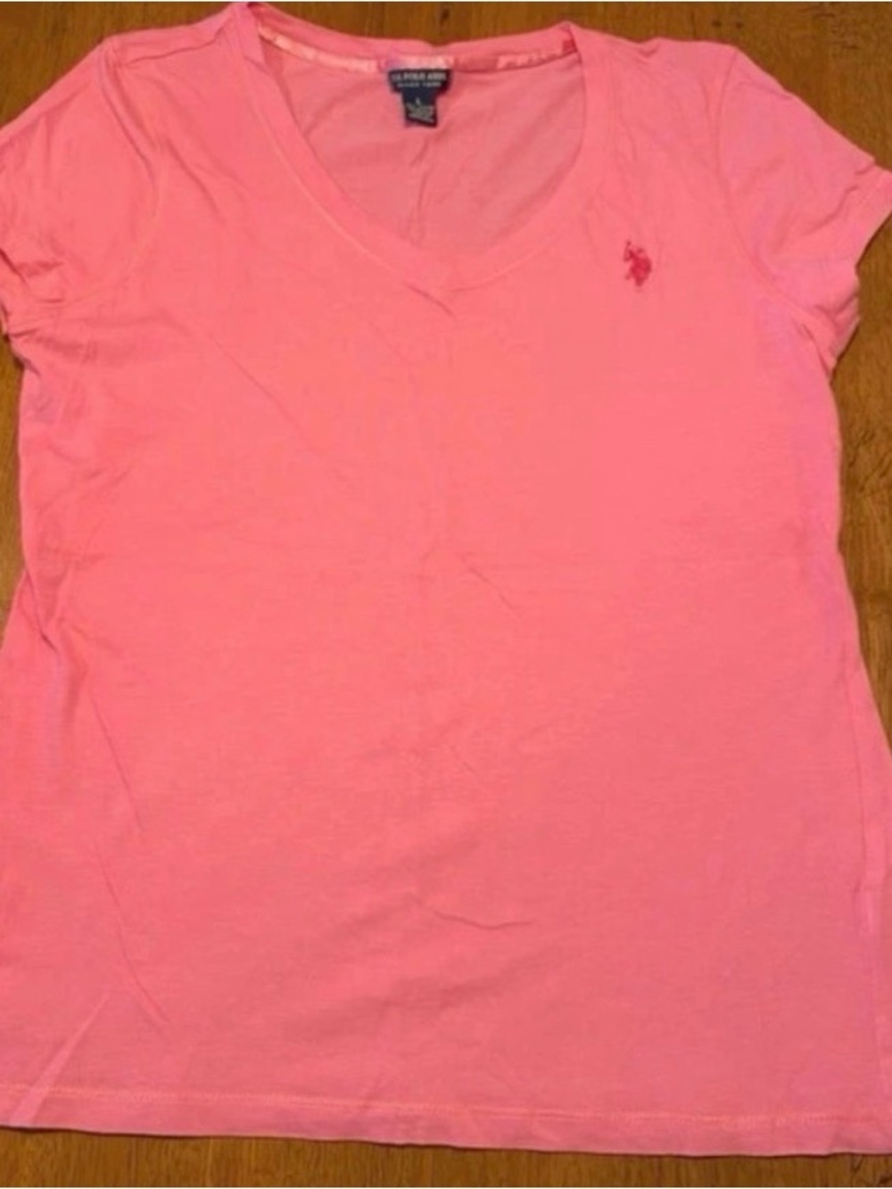 U.S. Polo Assn. Women’s V-Neck Logo Tee — Pink